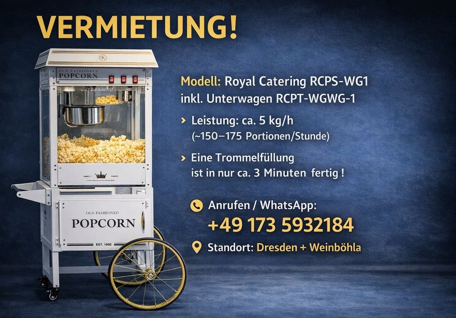 Popcornmaschine ohne Wagen mieten bei André Schirmer