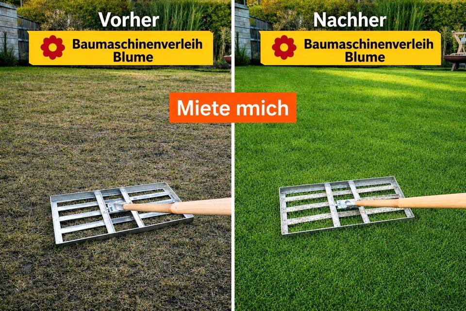 Rasenrakel Rasenrechen 75cm Rasenlüfter mieten in Trittau