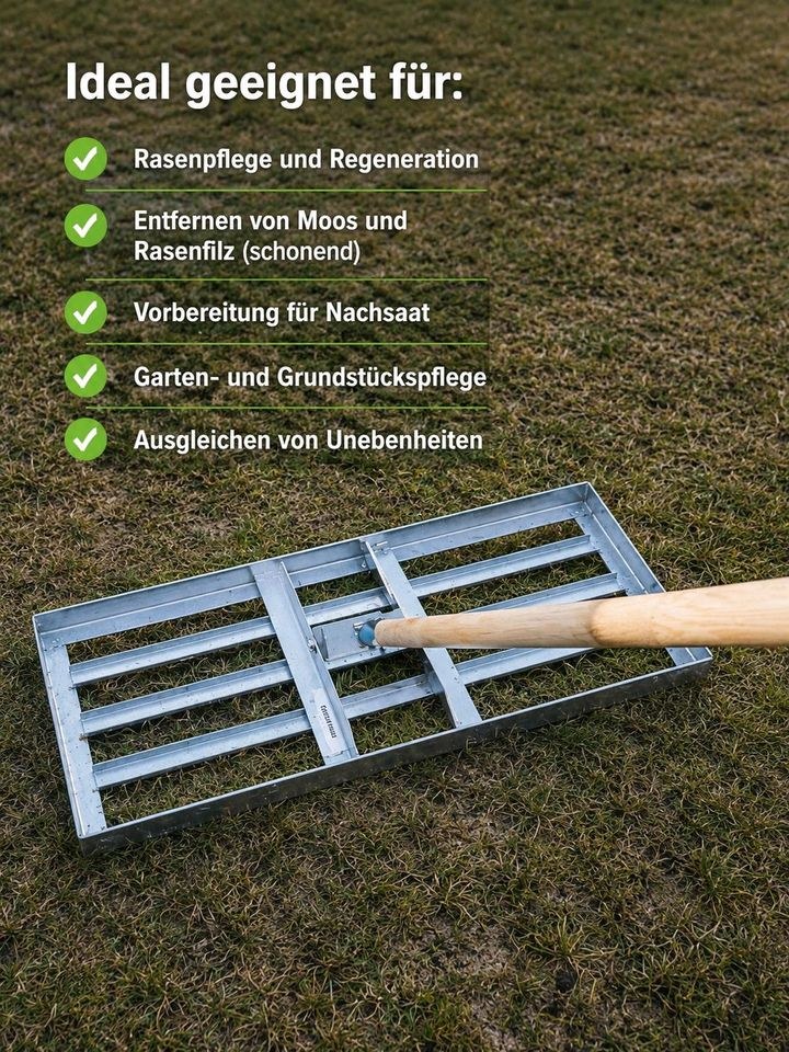 Rasenrakel Rasenrechen 75cm Rasenlüfter mieten in Trittau – 2