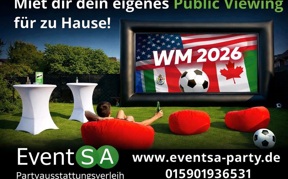 Aufblasbare leinwand fußball wm beamer mieten bei BauSA Baumaschinen