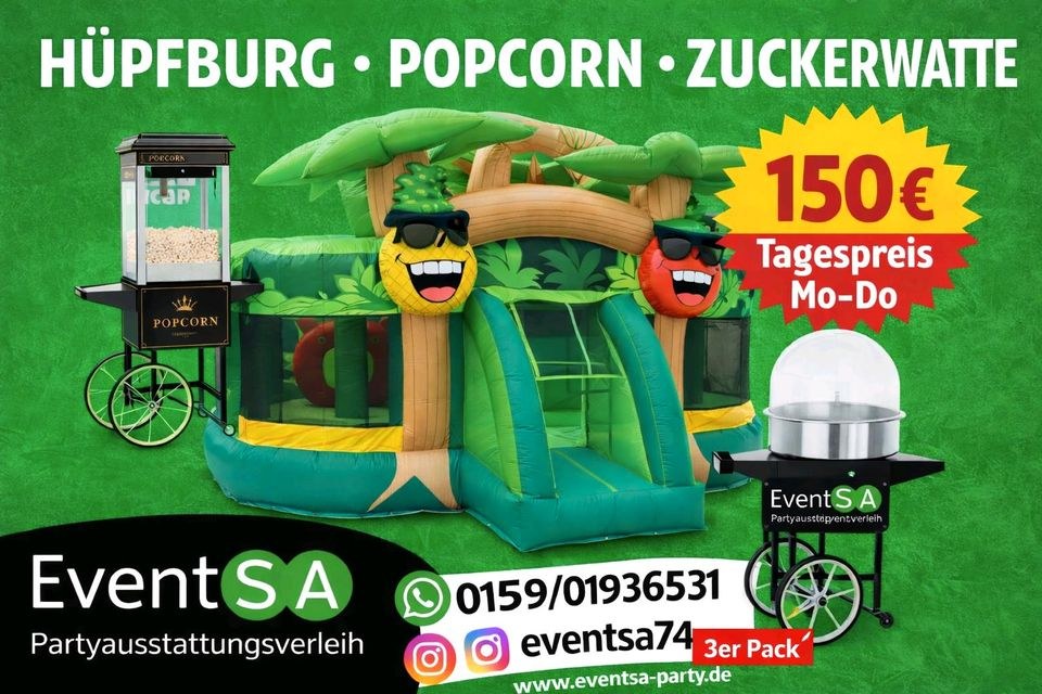 Hüpfburg Popcornmaschine Zuckerwattemaschine mieten in Herne