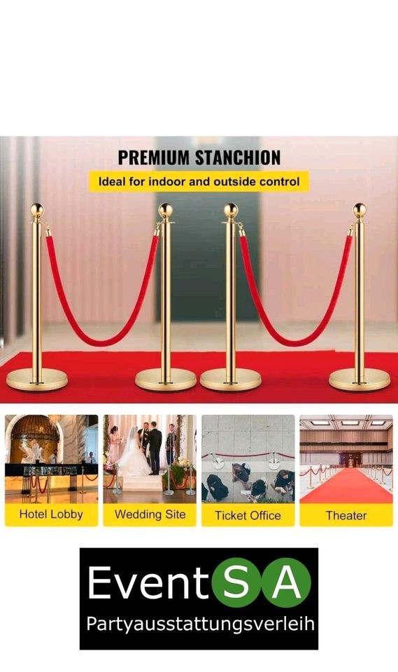 Absperrpfosten VIP Gold Personenleitsystem mieten in Herne – 2