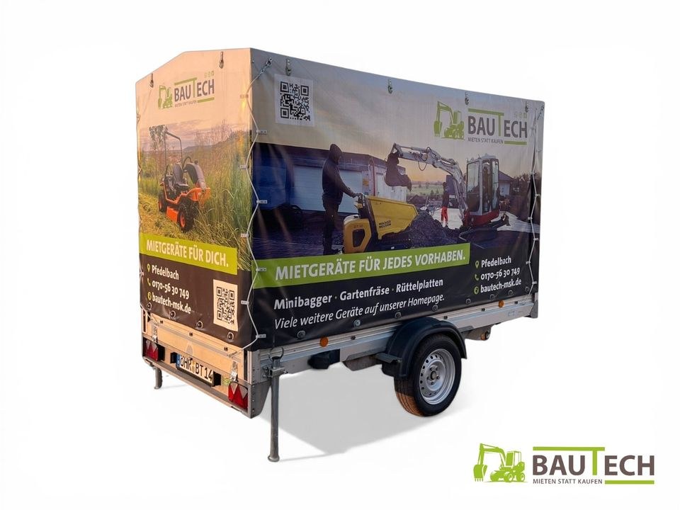 Planenanhänger Anhänger Transportanhänger kg N mieten bei Bautech – 2
