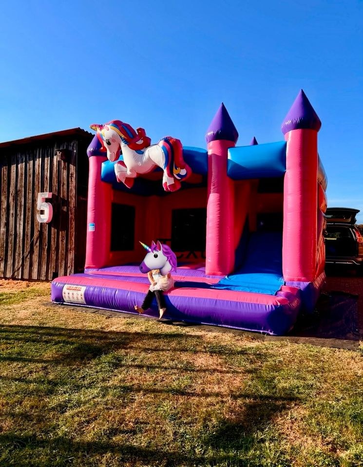 Einhorn XXL Hüpfburg Kindergeburtstag mieten bei BelFun
