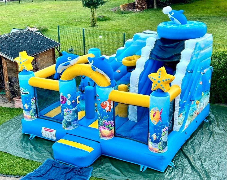 Delfin Ozean Hüpfburg Kindergeburtstag mieten bei BelFun