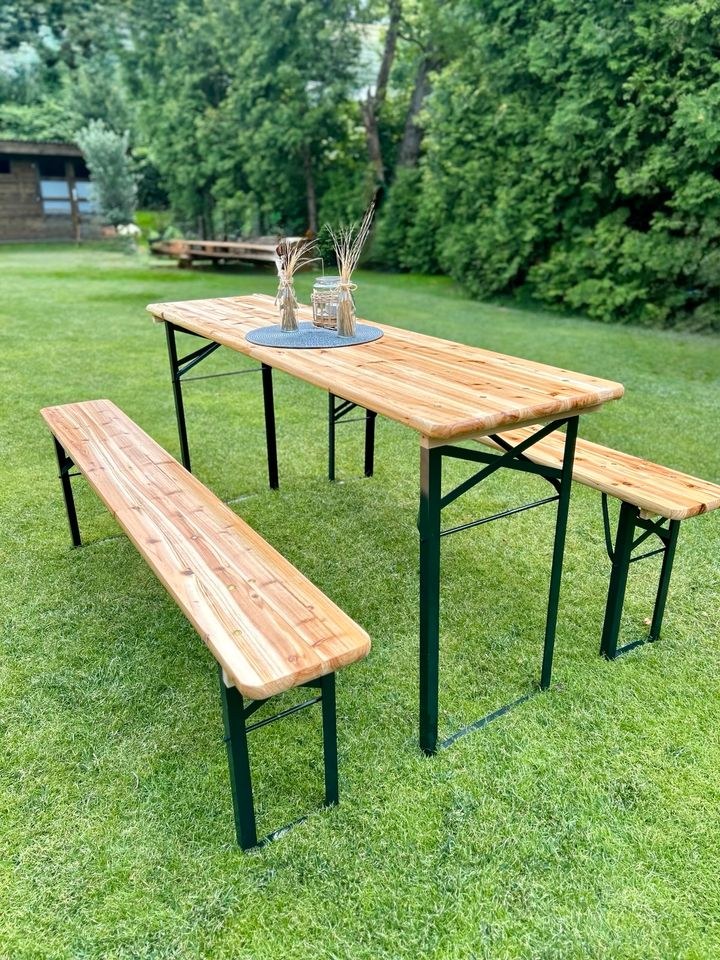 Bierzeltgarnitur 1 Tisch 2 Bänke sauber stabil mieten bei BelFun – 4