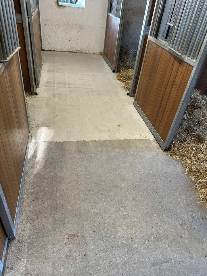 Pferdeboxen aufrauen Kugelstrahlen Gummimatten mieten in Bocholt – 3