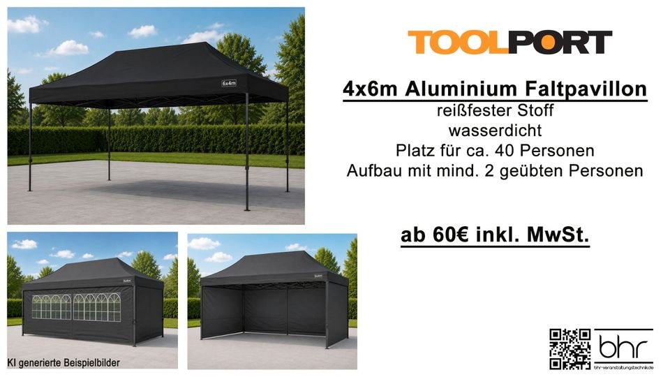 6x4m Pavillon Zelt Partyzelt mieten in Herne – in Minuten aufgebaut