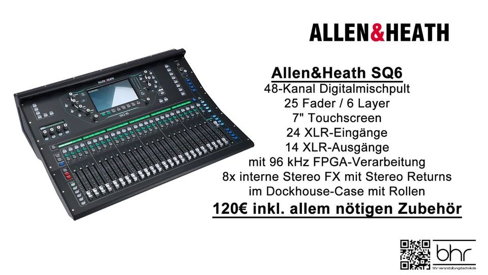 Allen Heath SQ6 Digitalmischpult Mixer mieten in Herne