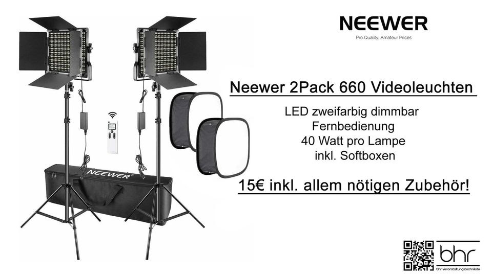 Neewer 2Pack 660 LED zweifarbig dimmbar mieten in Herne