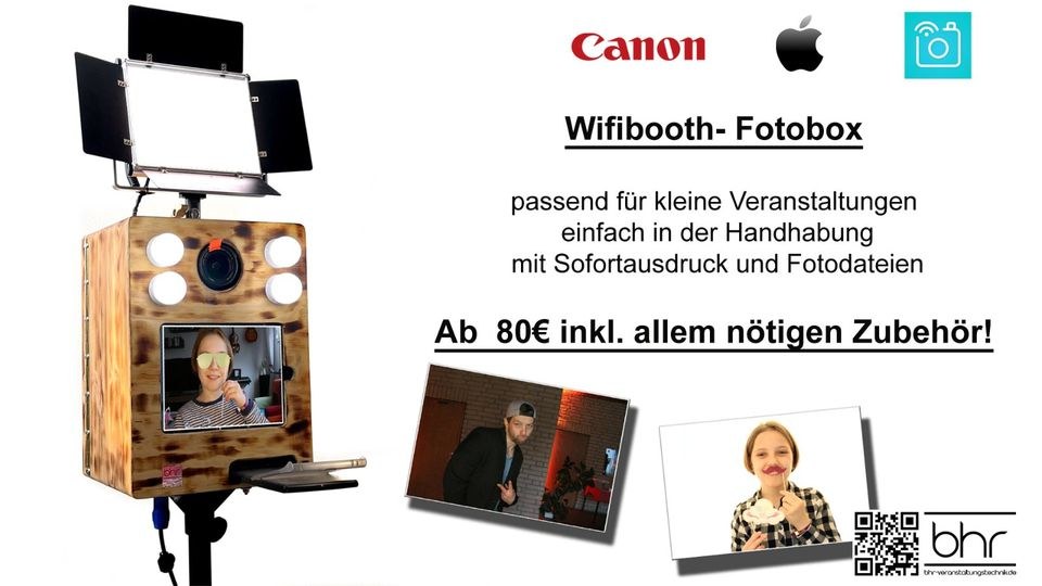 Fotobox Selfiebooth Photo Booth mieten bei BHR Veranstaltungstechnik