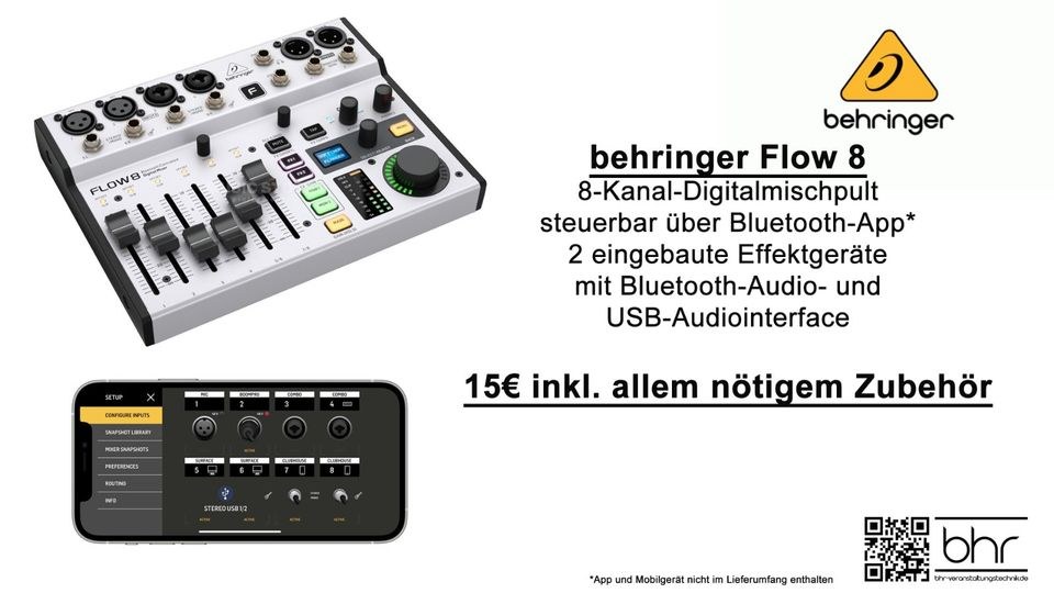 Behringer Flow 8 Digitalmischpult Mischpult mieten in Herne