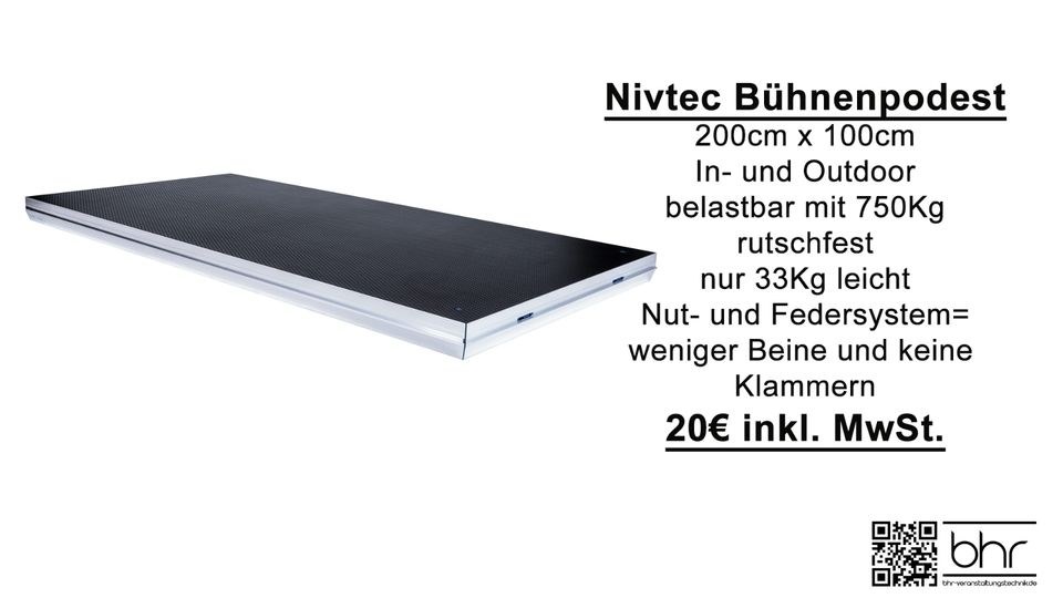 Nivtec Bühne Bühnenpodest Bühnenplatte mieten in Herne
