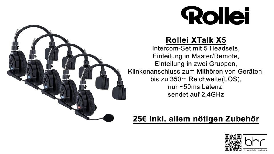 Intercom Rollei XTalk X5 mieten in Herne – Sound, der ankommt