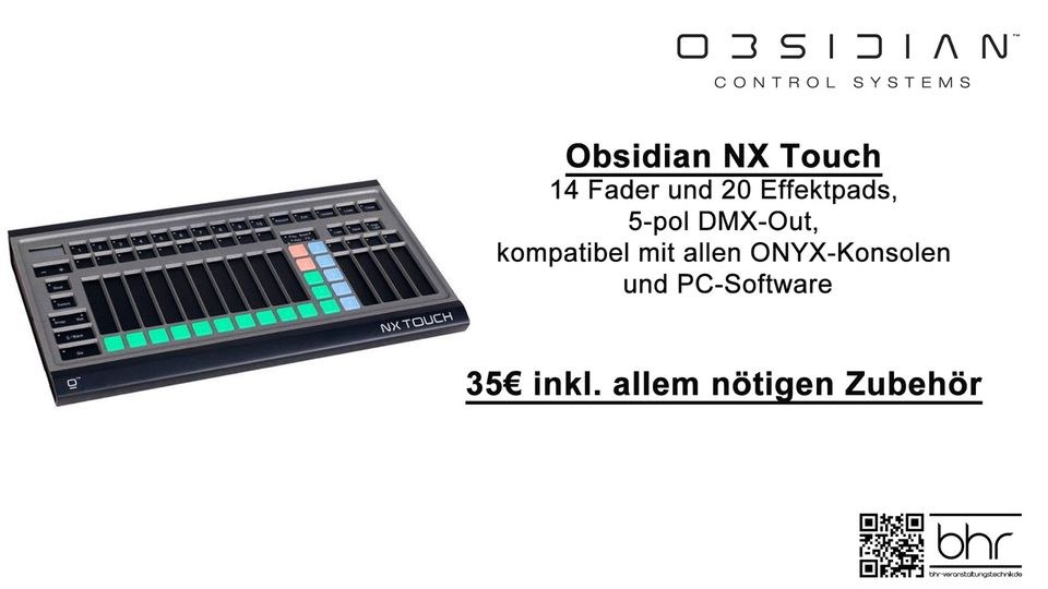 Obsidian NX Touch Lichtpult mieten in Herne – das Besondere