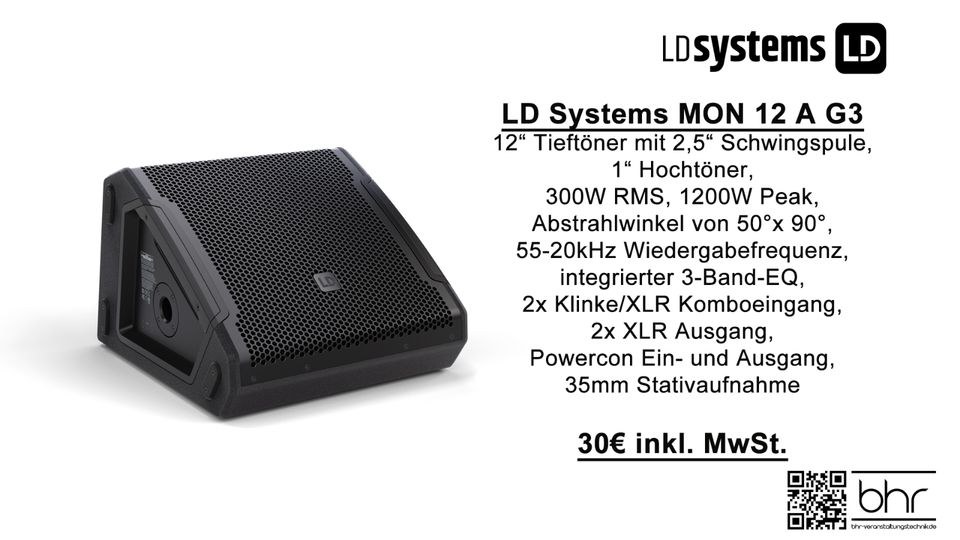 Bühnenmonitor Monitorboxen LDSystems MON 12A G3 mieten in Herne
