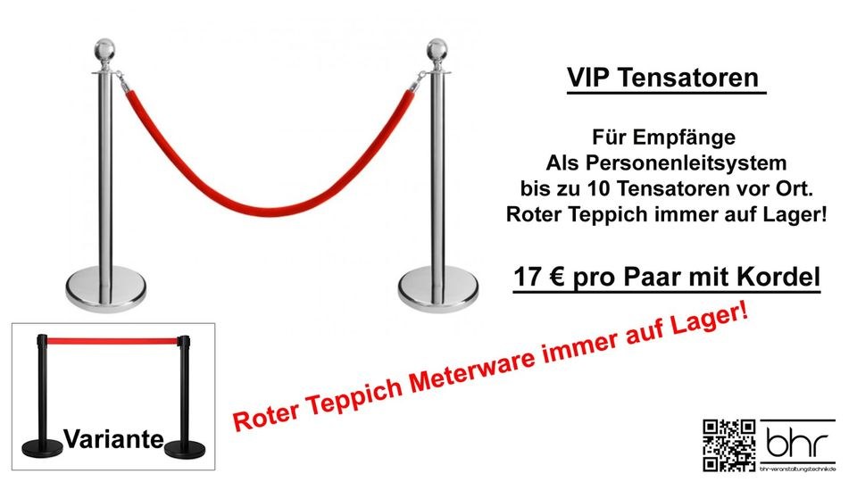 VIP Tensatoren Personenleitsystem Absperrungen mieten in Herne