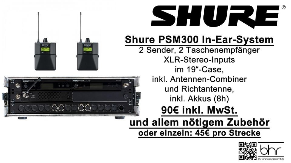 Shure PSM300 Wireless Funk Ear Monitoring mieten in Herne
