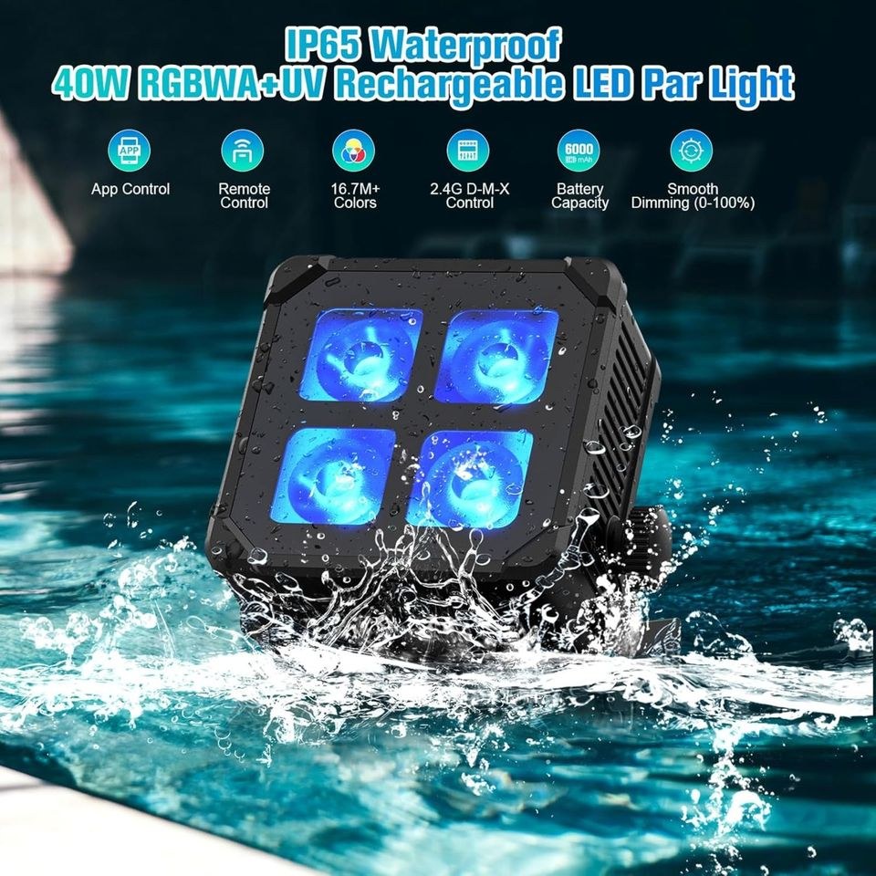 LED Akku Lampe 4X10W IP65 Wasserdicht mieten bei Big Block Event – 2