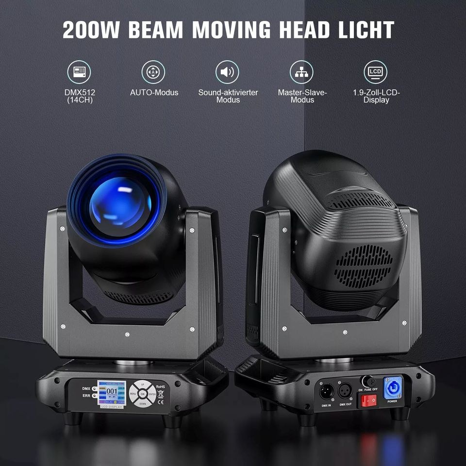 Movig Head Beam 200Watt COB LED mieten bei Big Block Event – 3