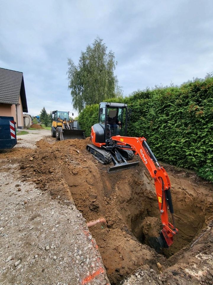Bagger Minibagger Kettenbagger Kubota 2,6t mieten bei B&S Verleih