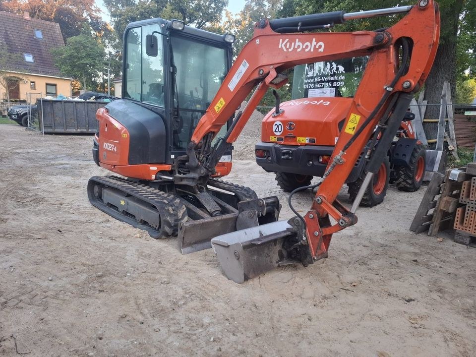 Bagger Minibagger Kettenbagger Kubota KX027 4 mieten bei B&S Verleih