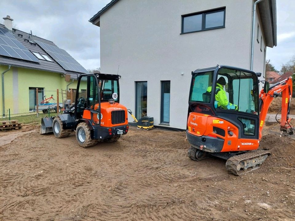 Bagger Minibagger Kubota Radlader mieten bei B&S Verleih