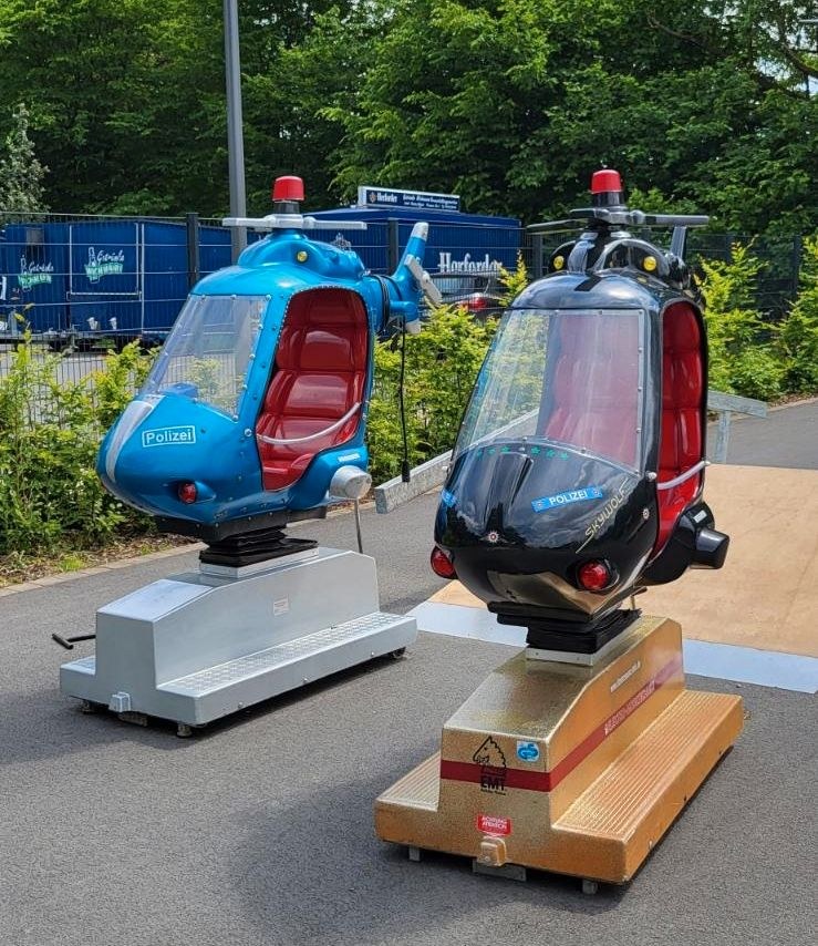 2 x Polizei Hubschrauber Kiddy Ride mieten in Hiddenhausen