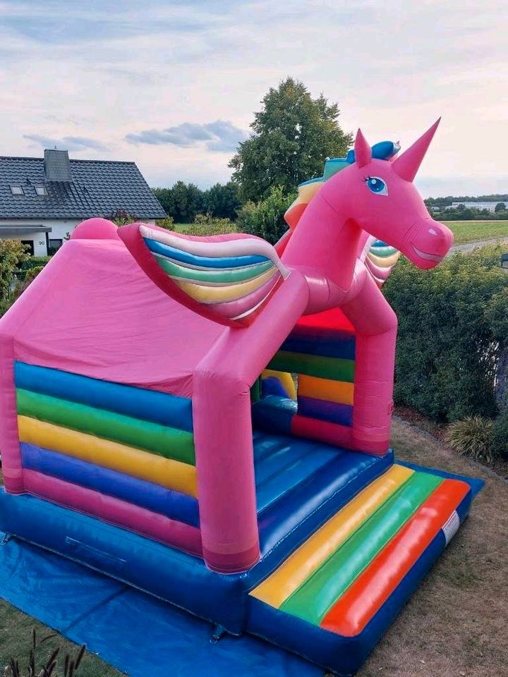 Hüpfburg Einhorn Rutsche Regenbogen mieten in Hiddenhausen
