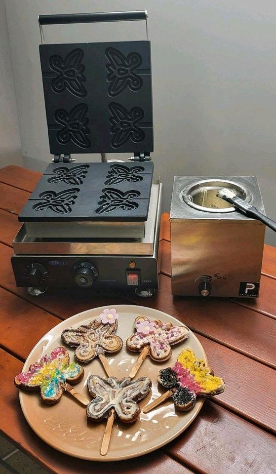 Waffeleisen Schmetterlinge Stiel mieten in Hiddenhausen – 3