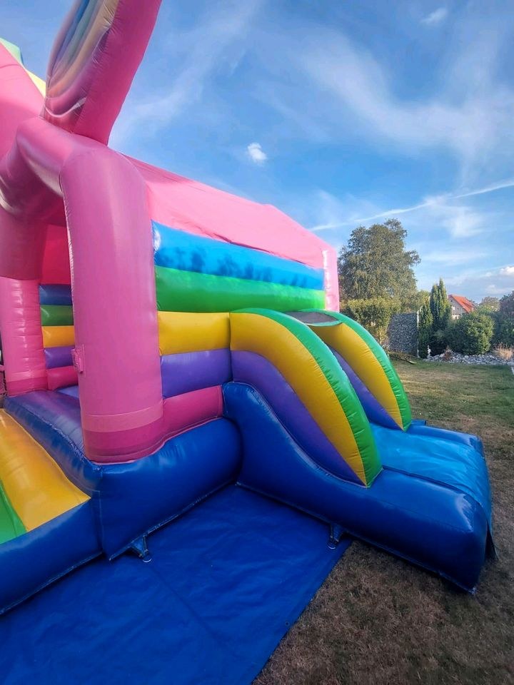 Hüpfburg Einhorn Rutsche Regenbogen mieten in Hiddenhausen – 3