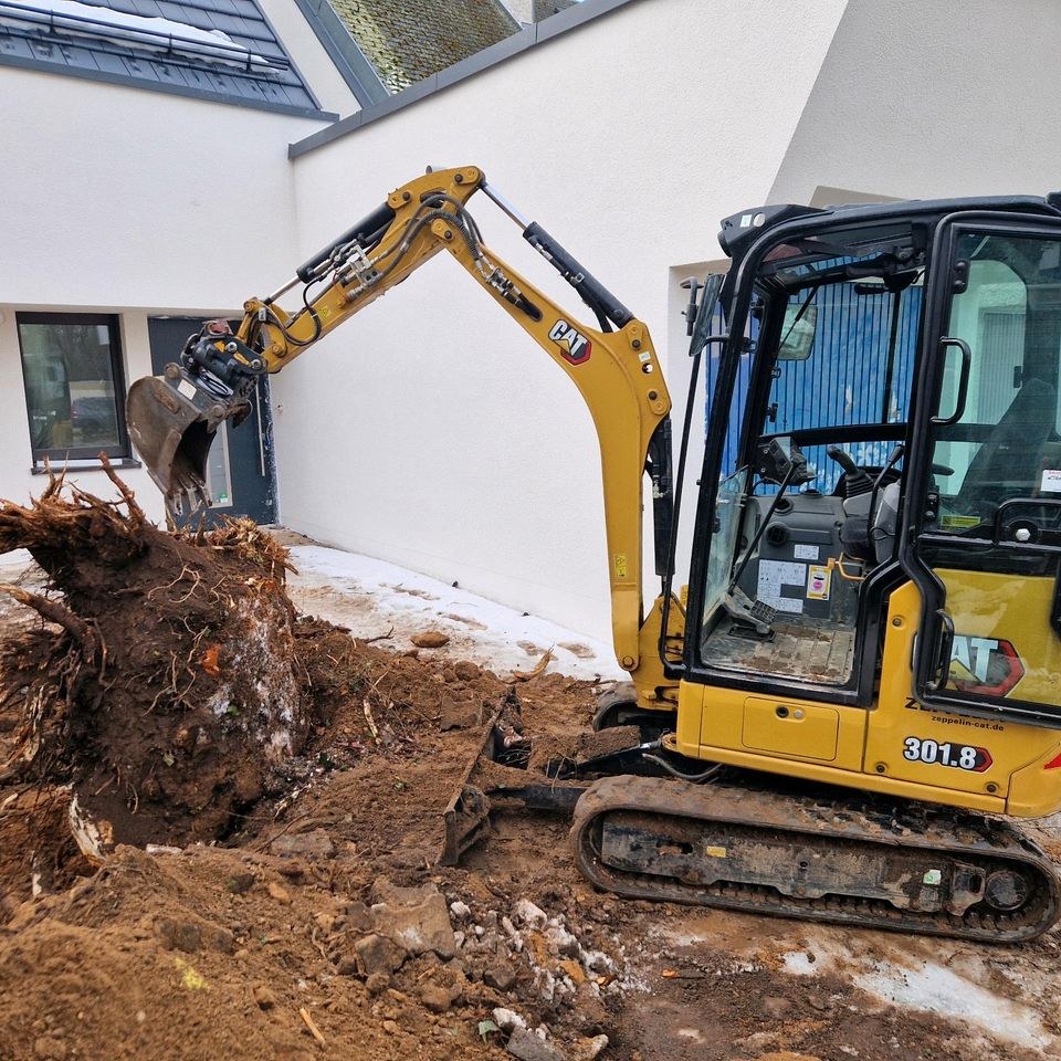 Minibagger kleiner Bagger Aushub mieten in Bad Abbach