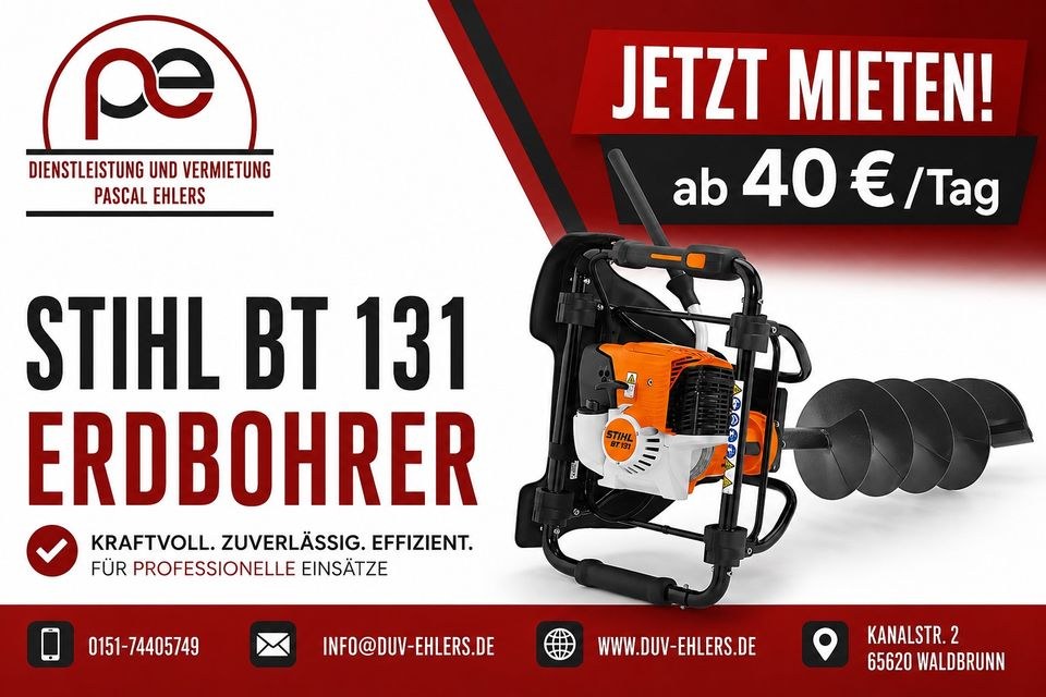 Erdbohrer Stihl BT 131 mieten in Waldbrunn