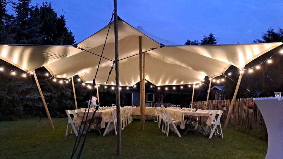 6,5 x 10 m Stretchzelt Partyzelt Zelt mieten in Großenwiehe – 2