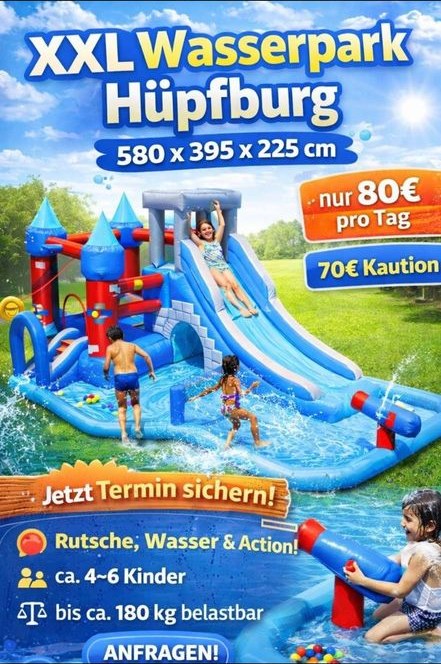 XXL Wasserpark Hüpfburg Sommerhit mieten bei Elma Eventservice