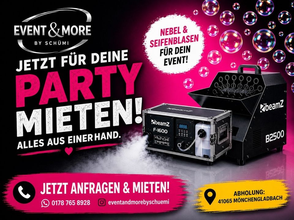 Nebelmaschine Seifenblasenmaschine mieten bei Event & More by Schümi