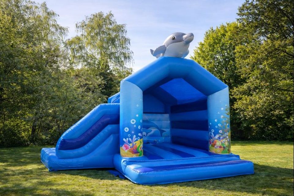 Delfin Hüpfburg Feste Feiern mieten bei Event Paradies Nimaro