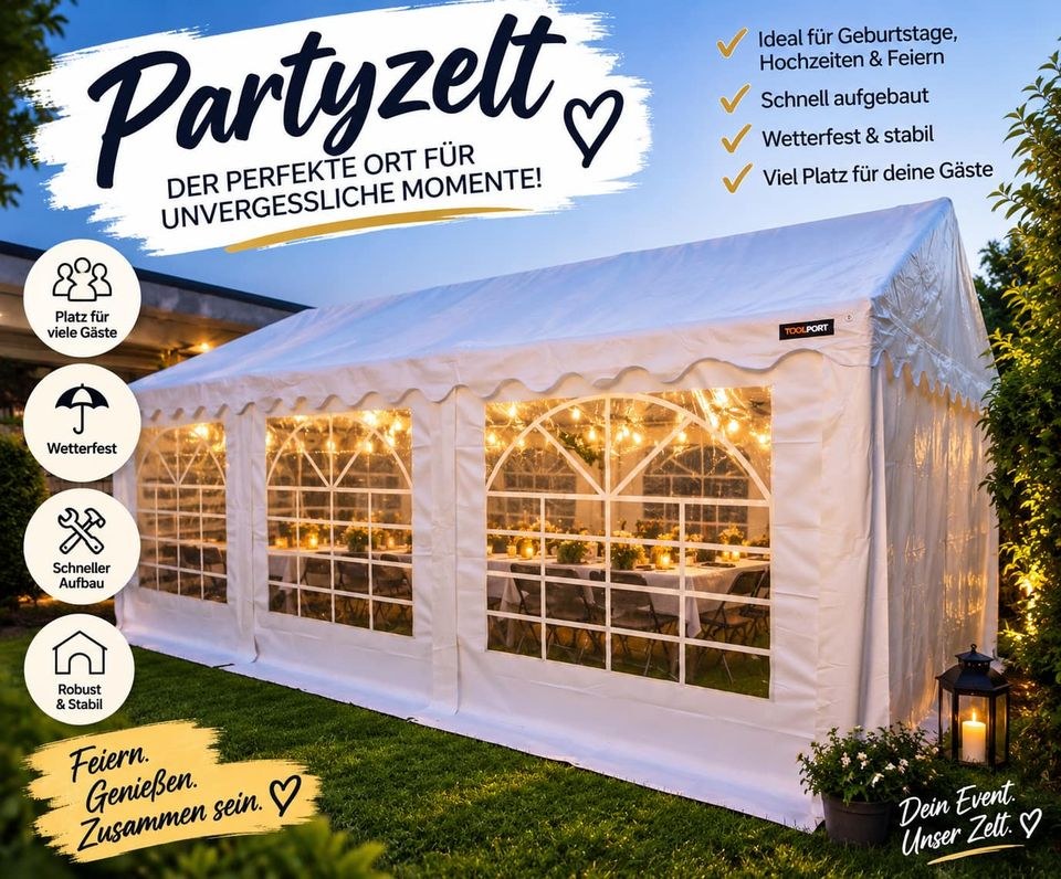 Partyzelt 3x6m Festzelt Gartenzelt Pavillion mieten bei C.Wunsch