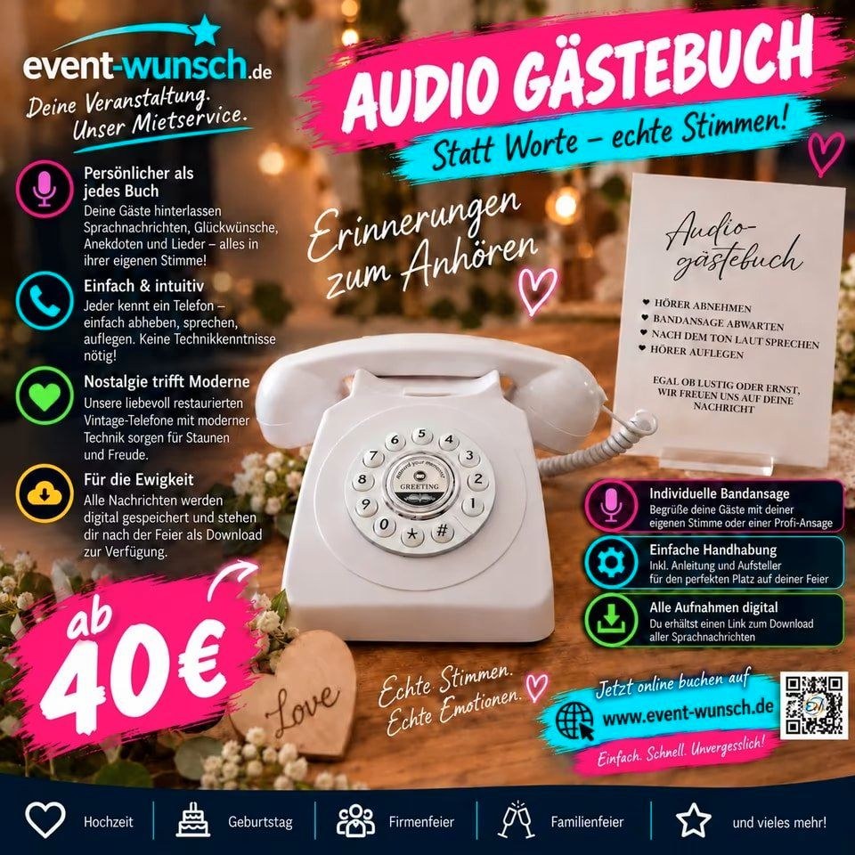 Audio Gästebuch Telefon Audiogästebuch mieten bei C.Wunsch