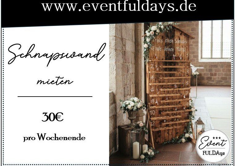 Schnapsbar Schnapswand Deko Sitzplan Caterer mieten bei EventFULDAys