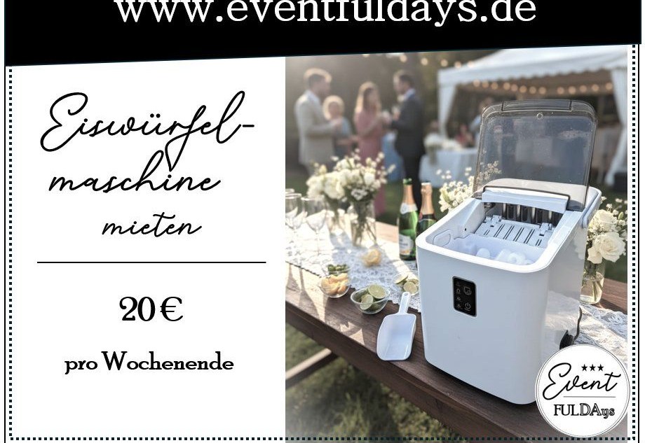 Eiswürfelmaschine Sektempfang Bar Barausstattung mieten in Fulda