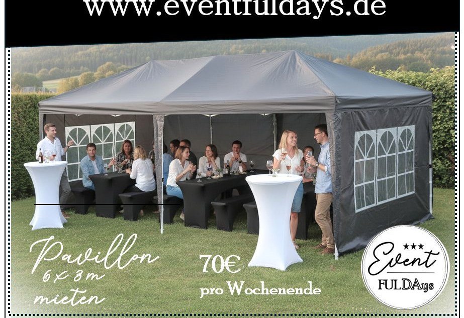 Zelt Partyzelt Pavillon Festzelt schwarz 3 x 6 m mieten in Fulda