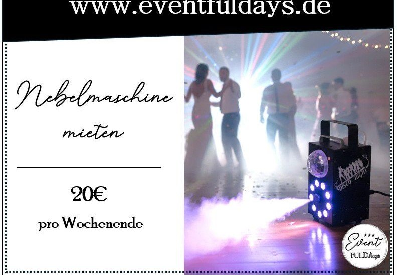 Nebelmaschine DJ Musik Disko Diskolicht mieten bei EventFULDAys