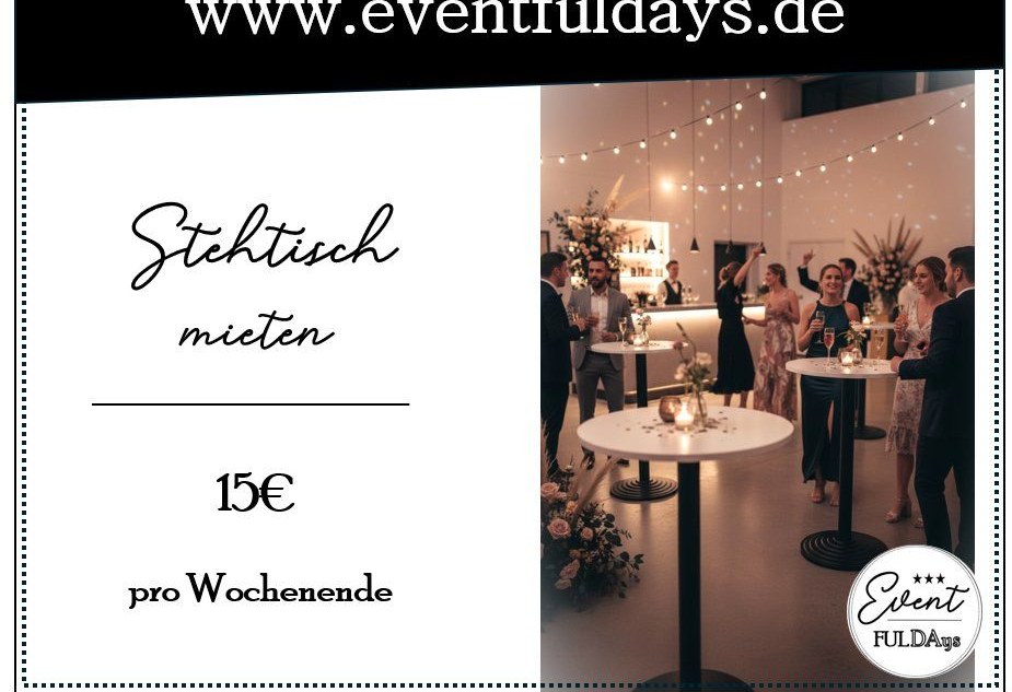 Stehtische Stehtisch weiß mieten in Fulda – für Empfang & Party