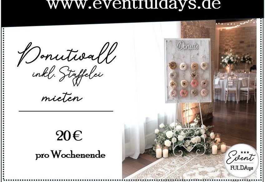 Donut Donutwall Schild Donutwand Dekoration mieten bei EventFULDAys