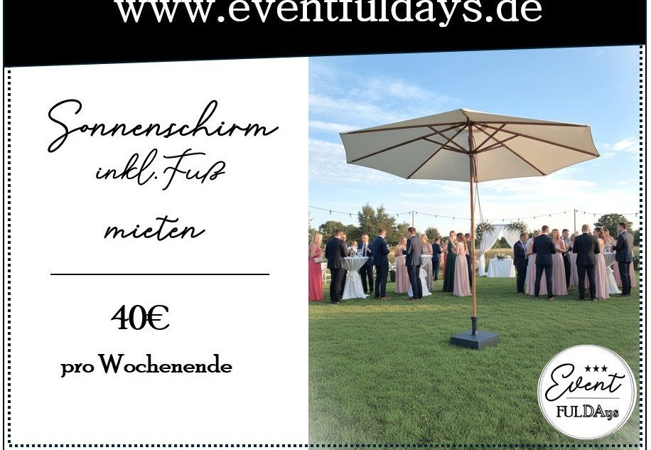 Sonnenschirm Zelt Pavillon Sonnenschutz mieten bei EventFULDAys