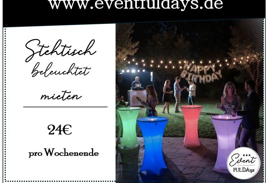 Stehtische Stehtisch Beleuchtung Deko mieten bei EventFULDAys