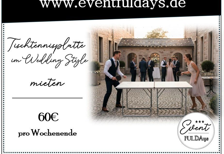 Tischtennis Brautpaar Unterhaltung Idee Spiel mieten bei EventFULDAys