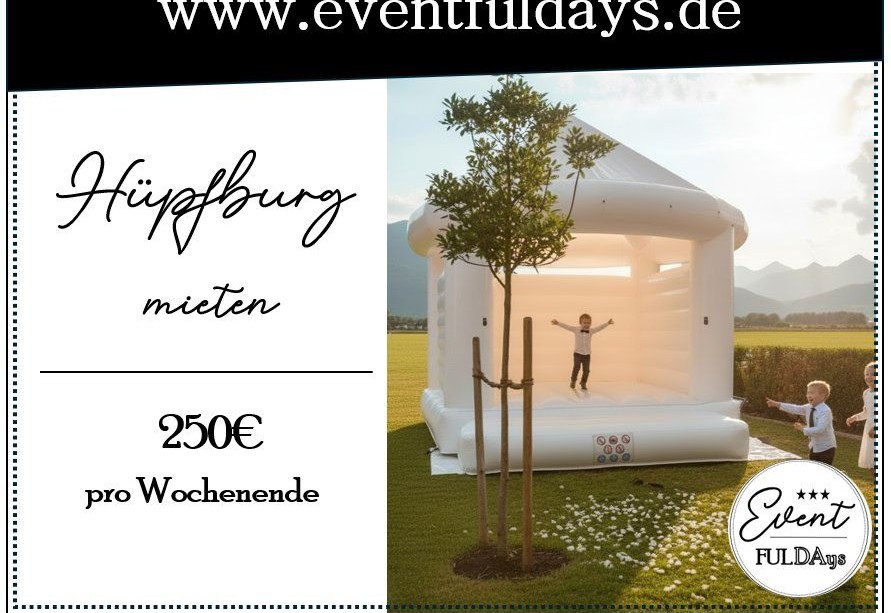 Hüpfburg XXL Hochzeitsspiele Partyspiel weiß mieten bei EventFULDAys