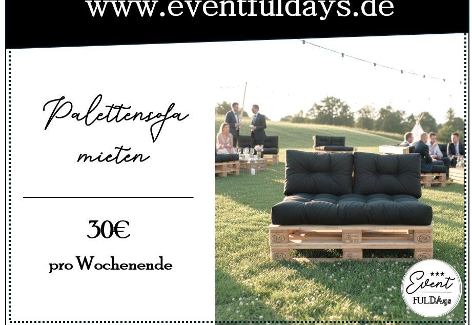 Palettenmöbel Mietmöbel Sofa Stuhl mieten bei EventFULDAys